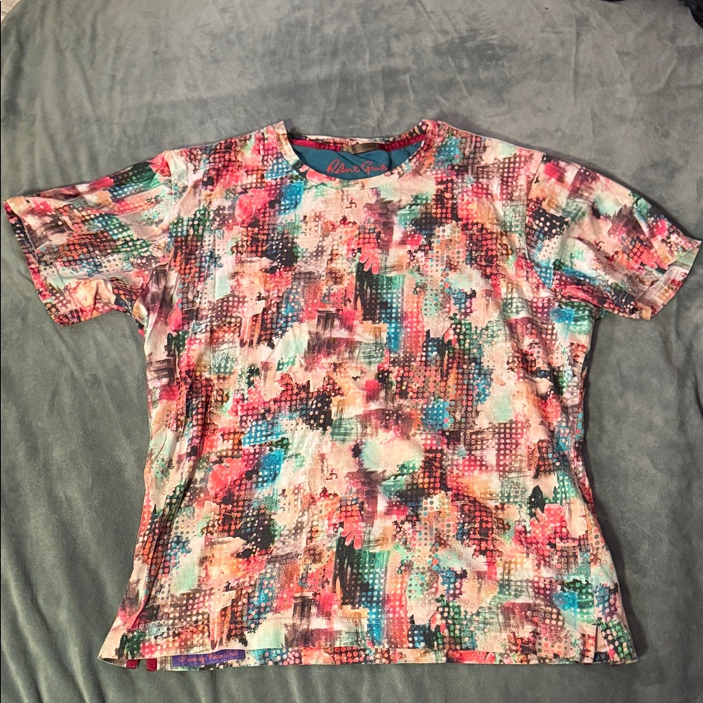 Robert Graham Multicolor Abstract Short Sleeve Tee